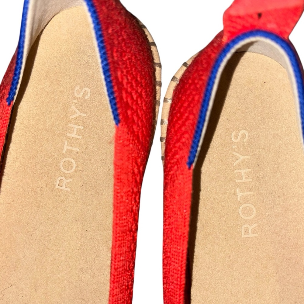 Rothy's The Espadrille Boardwalk Red Hot  Knit Flats Women's Size 8 Shoes - Picture 5 of 10